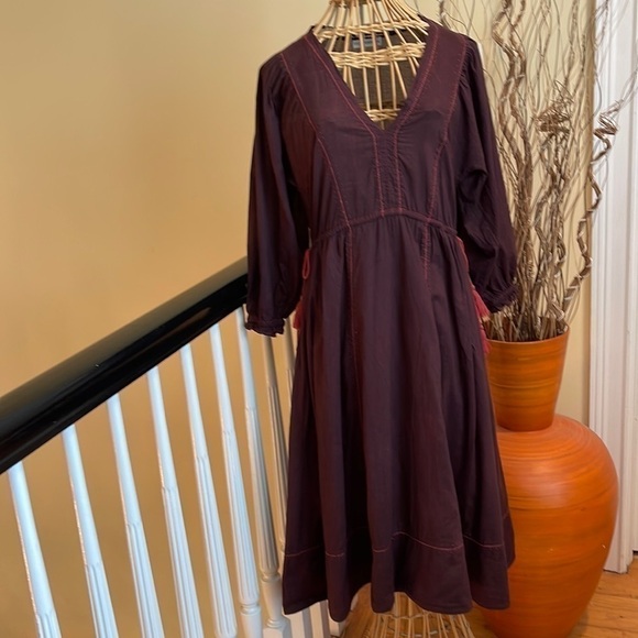 Ulla Johnson Dresses & Skirts - Ulla Johnson 🎉HP🎉🎈sale🎈 beautiful deep purple with stitching dress